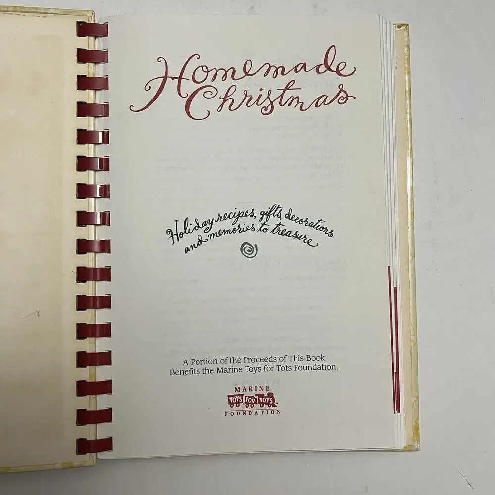 1995 Homemade Christmas Cookbook Recipes Gifts Decorations Marine Toys for Tots
